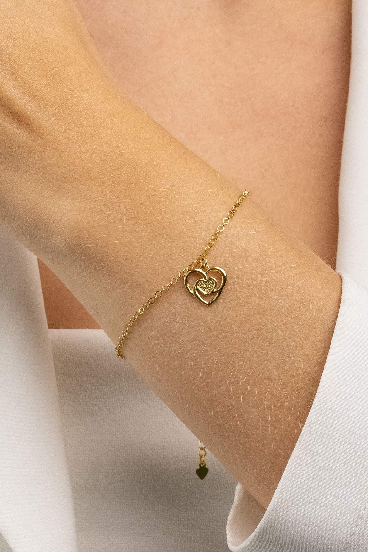 PULSEIRA ELO CADEADO CORAÇÃO 18CM IMOLA — foto 1