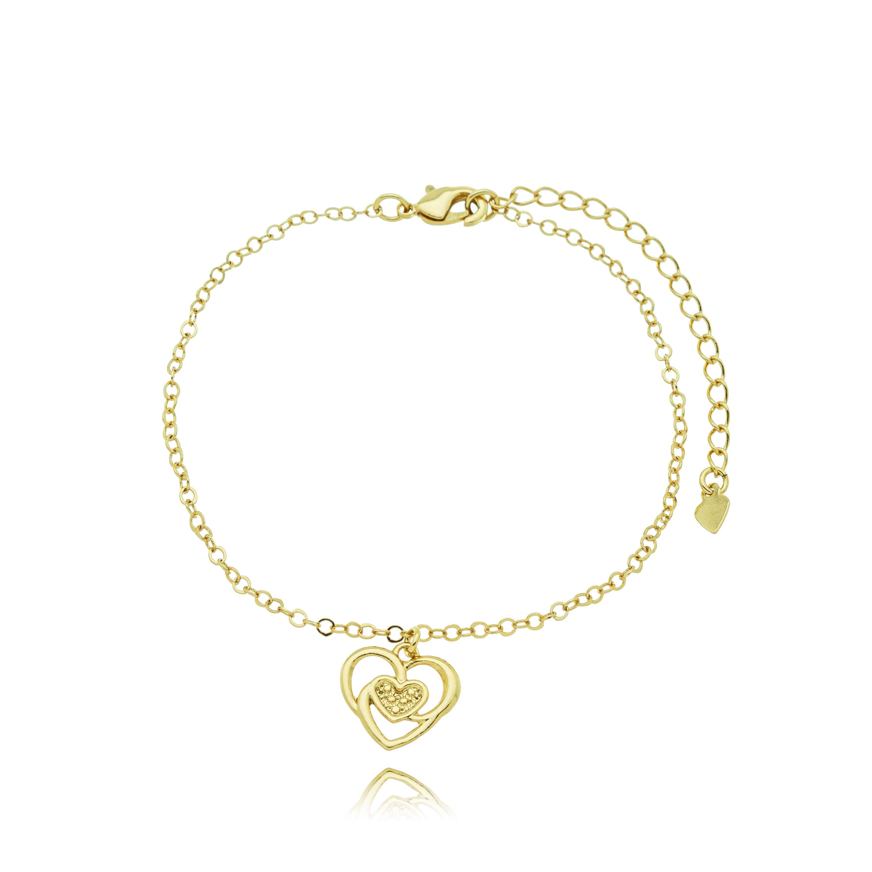 PULSEIRA ELO CADEADO CORAÇÃO 18CM IMOLA — foto 2