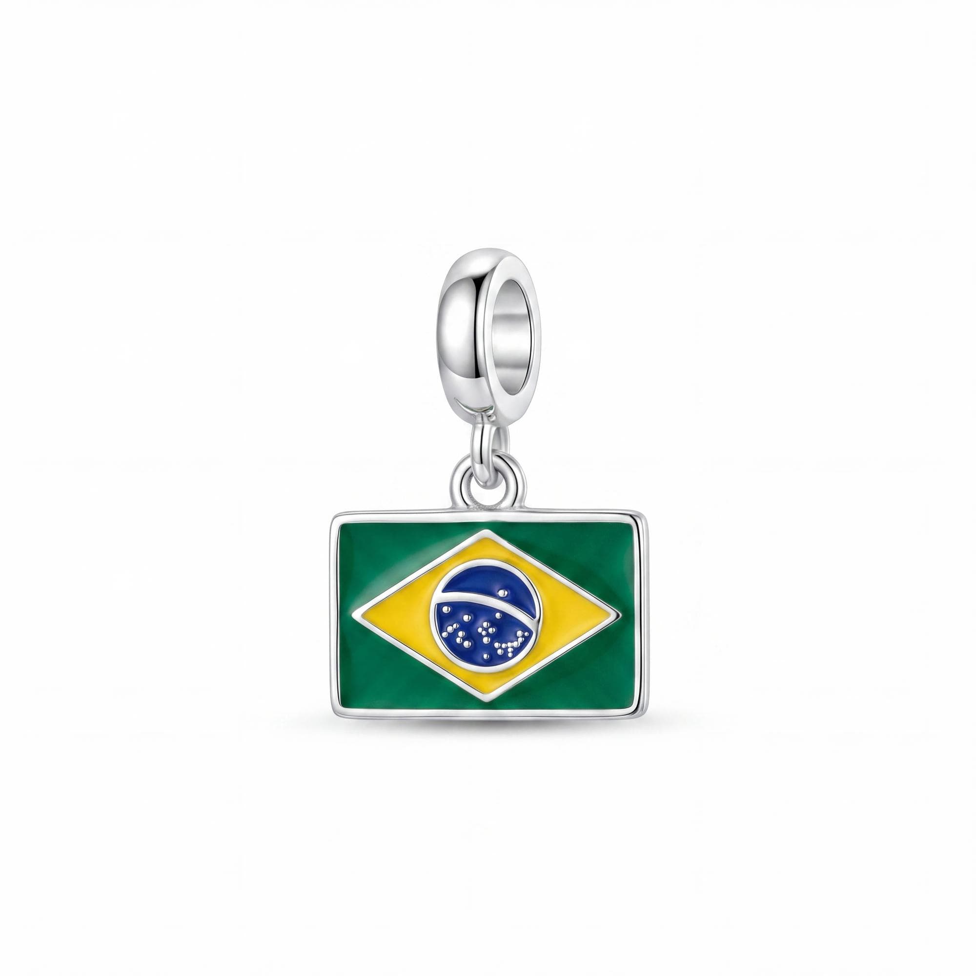 BERLOQUE PRATA BANDEIRA BRASIL RESINADA — foto 1