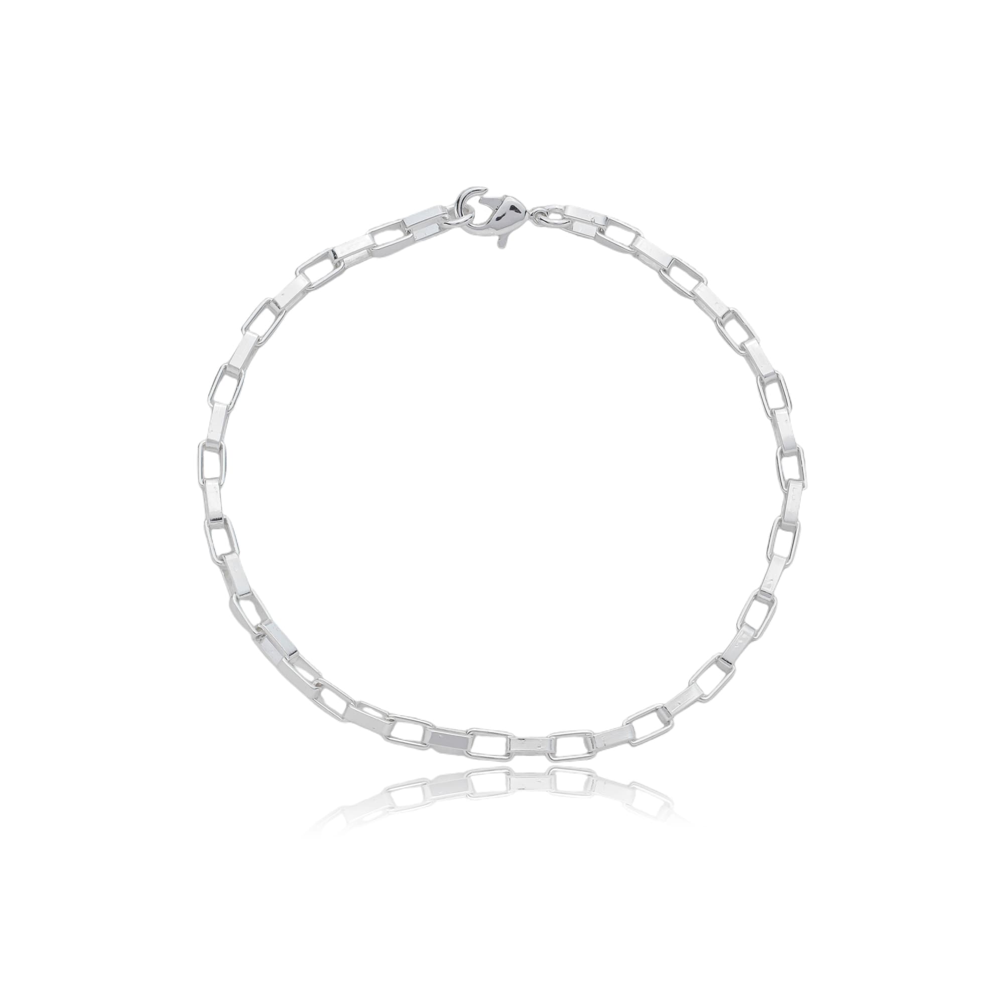 PULSEIRA PRATA ELO RETÂNGULO TRIESTRE 15CM — foto 2