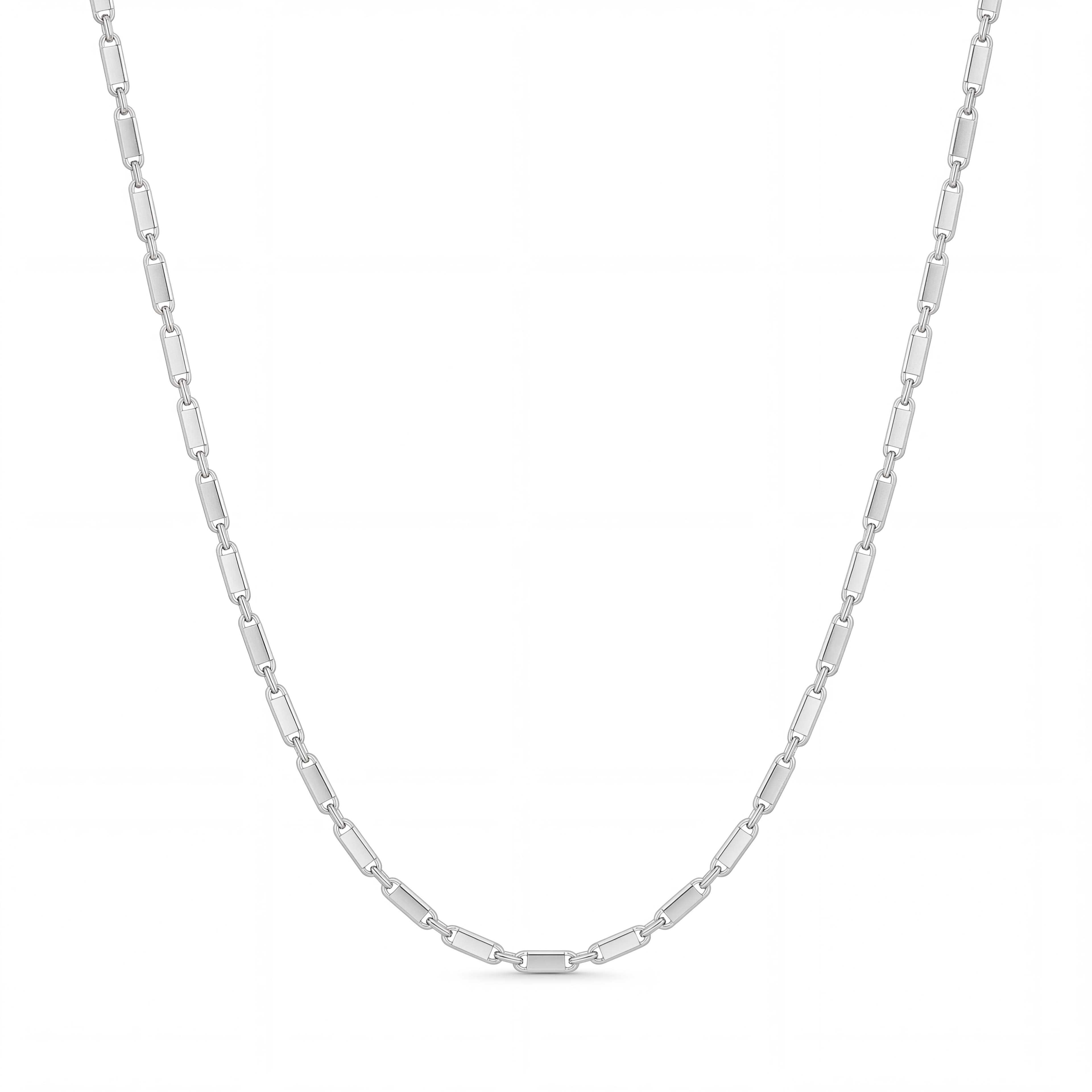 COLAR MASCULINO PRATA ELO PIASTRINE 65CM — foto 1